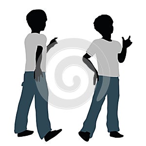 boy silhouette in Happy Talk Pose