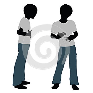 boy silhouette in Happy Talk Pose