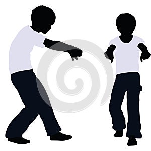 boy silhouette in Pulling Pose