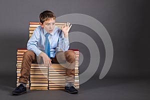 The boy sitting on the throne from the books