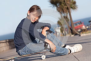 Boy with skateboard