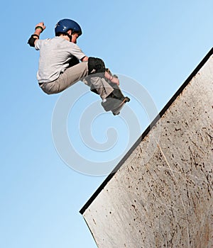 Boy skateboarding