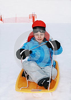 Boy in ski goggles