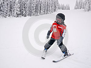 Boy skiing