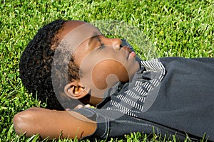 Boy Sleeping Grass