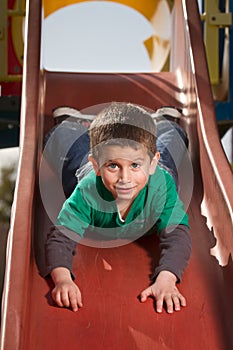 Boy on slide