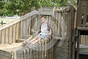 Boy on slide