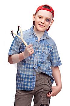 Boy with a slingshot