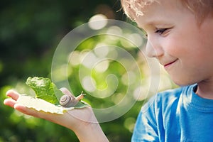 Boy and snail