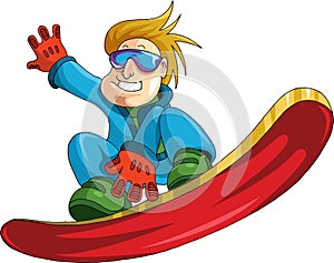 Boy on a snowboard