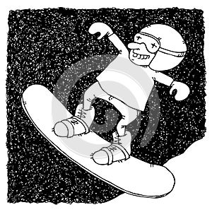 Boy on snowboard