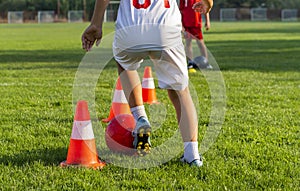 Boy Soccer Player In Training