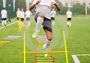 Boy Soccer Player In Training. Young Soccer Players at Practice