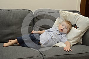 Boy on sofa