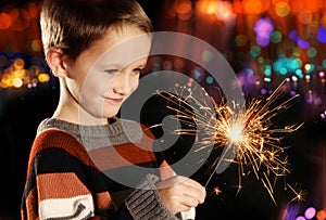 Boy with sparkler