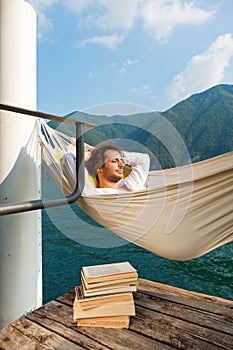 Boy speeping on hamaca