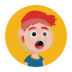 boy spooked. Vector illustration decorative design