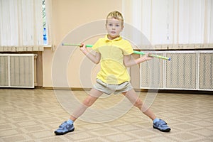 Boy in sporthall