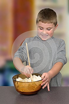 Boy Stirring Batter