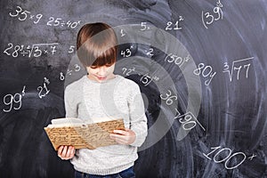 Boy studying mathematics