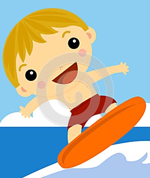 Boy Surfer on the wave