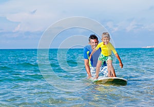 Boy surfing