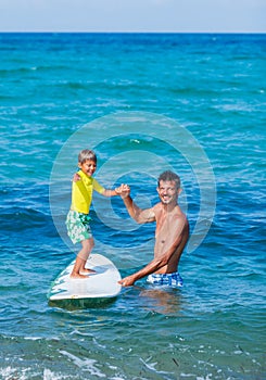 Boy surfing