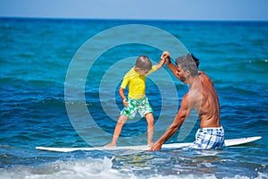 Boy surfing