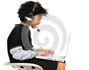 Boy Surfing The Net