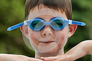 Boy in Swim Goggles