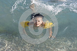 Boy swiming photo