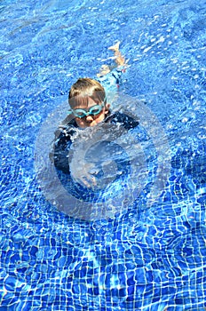 Boy swimming