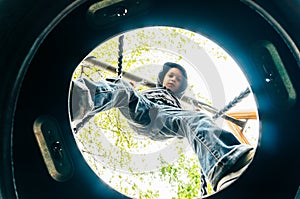 Boy on swing