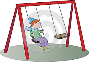 Boy on a swing