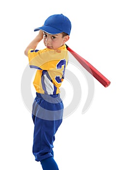 Boy swinging a baseball bat