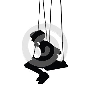 A boy swinging body silhouette vector