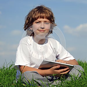 Boy with tablet pc