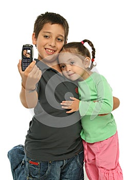 Boy taking a photo with a cell