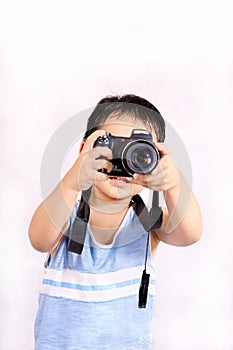 Boy taking photos