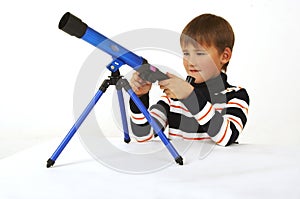 The boy with a telescope