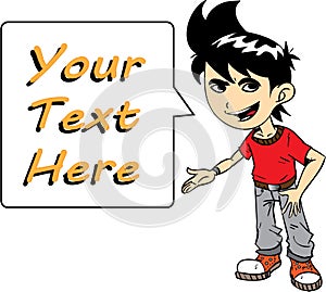 Boy With Text