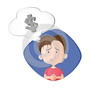 A boy thinking a thought