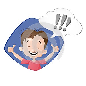 A boy thinking a thought