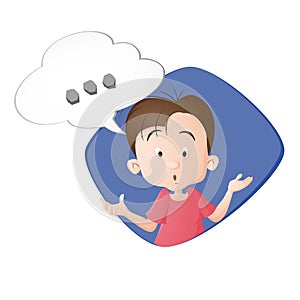 A boy thinking a thought