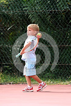 Boy throwing a ball