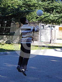 Boy throwing the ball