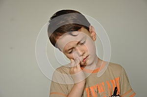 A boy with a toothache