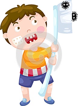 Boy with toothbrush vector