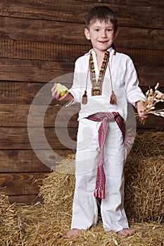 Boy in traditional eastern european clothes