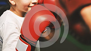 Boy Training Boxing Exercise Movement Concept